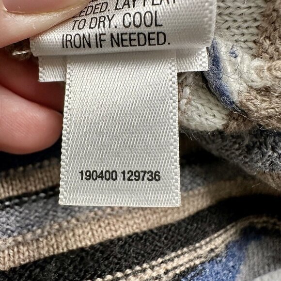 Croft & Barrow Lightweight Sweater Women 1X Multi Striped Long Sleeve Round Neck - Picture 8 of 10